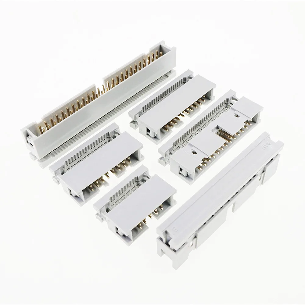 50 шт. IDC Box Header 0 10 &quot2 54 мм Шаг 6 Pin 8 12 14 16 18 20 24 26 30 34 40 60 64 штыревой плоский кабель 1 27 |
