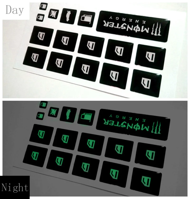 Светящиеся наклейки на автомобильные переключатели флуоресцентные кнопки Corolla