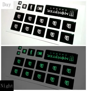 Светящиеся наклейки на автомобильные переключатели, флуоресцентные наклейки на автомобильные кнопки Corolla Sail 3