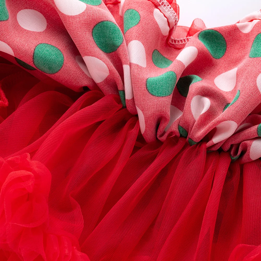 

Baby Clothes Outfits Jumpsuit Christmas Long Sleeve Cartoon Romper+Handmade Tutu Skirt+Bow 3 Pieces For Newborn For 0-2 Age