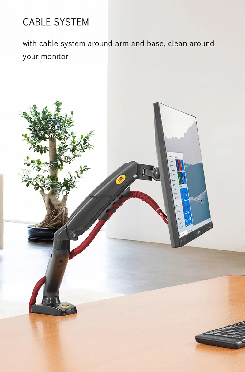 

F80+2pc USB3.0 17-27" desktop LED LCD Monitor Holder Arm Gas Spring Full Motion 2-9kg ergonomica dual arm