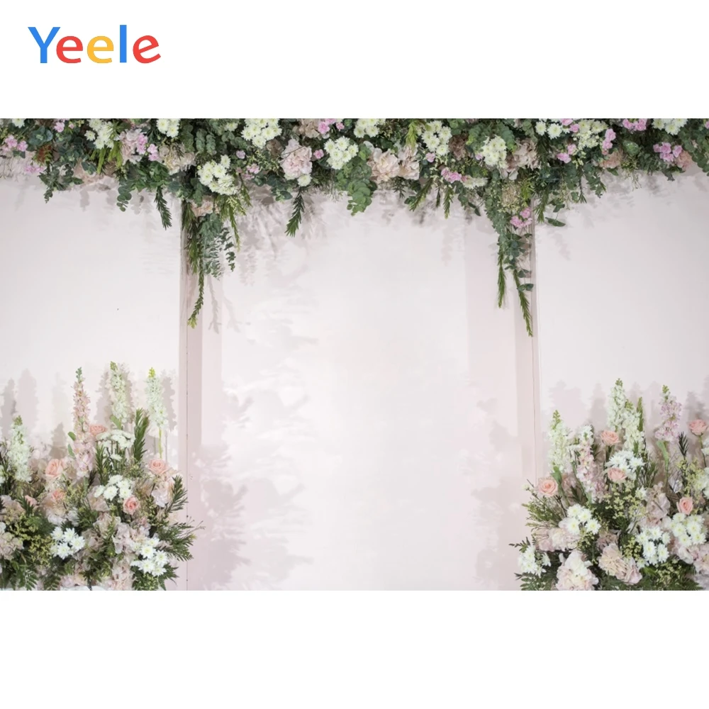 

Yeele Wedding Ceremony Flowers Decor White Wall Ins Photography Backdrops Personalized Photographic Backgrounds For Photo Studio