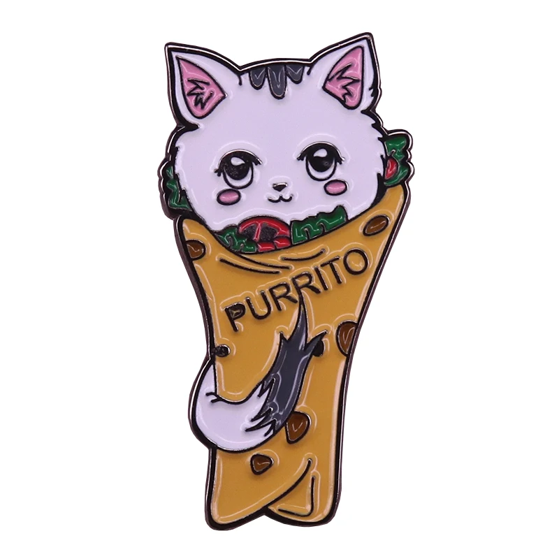 Мягкая эмалированная брошь taco cat Burrito веганская burrito|Броши| |