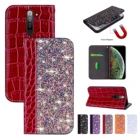 Чехол-книжка для Xiaomi Redmi Note 9, 8T, 8, 7, 6, 5 Pro, 4X, 5 Plus, A2, A1, Redmi 9, A3 Lite, 8A, 7A, 6X, 5X, с блестками
