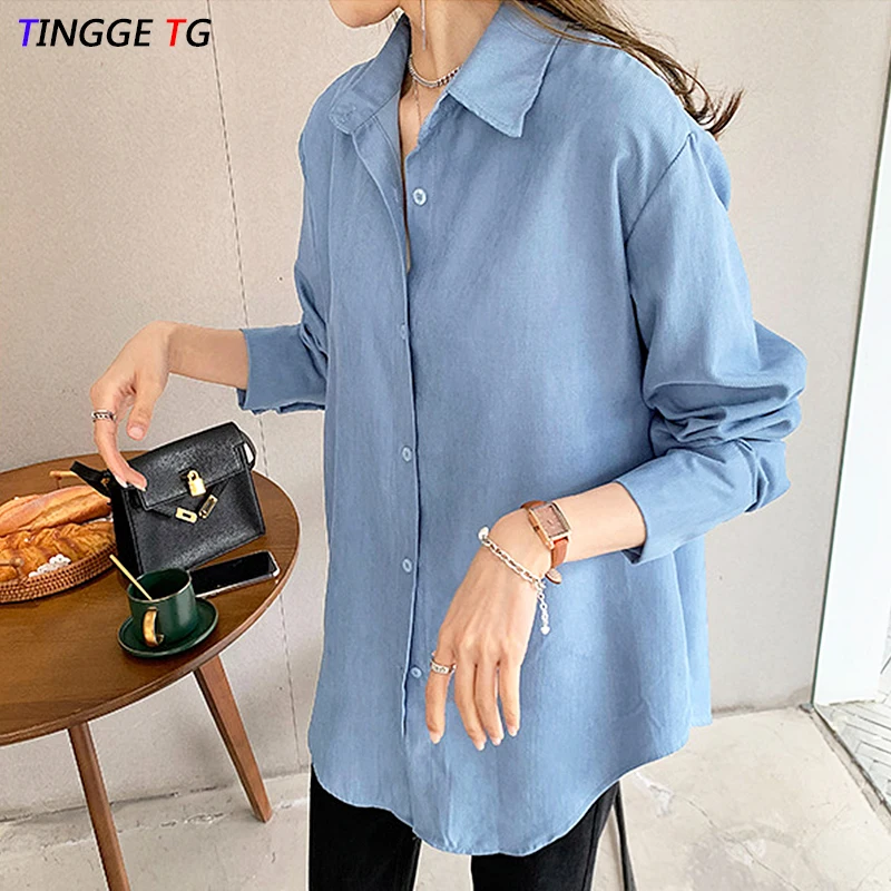 

Shirt women's early spring 2021 new design sense niche shirt loose long sleeve stacked shirt bottoming shirt tide blouses femme