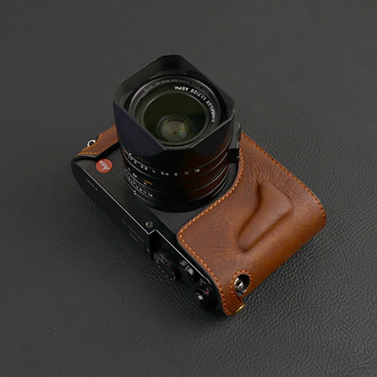 

Handmade Genuine Real Leather Half Camera Case Bag Cover for LEICA Q/QP