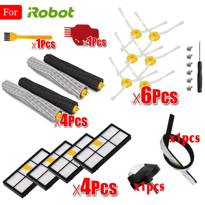 Для iRobot Roomba 800 805 860 861 865 866 870 871 880 885 960 966 980 серии Запчасти для Авто HEPA фильтр щетка комплект аксессуаров