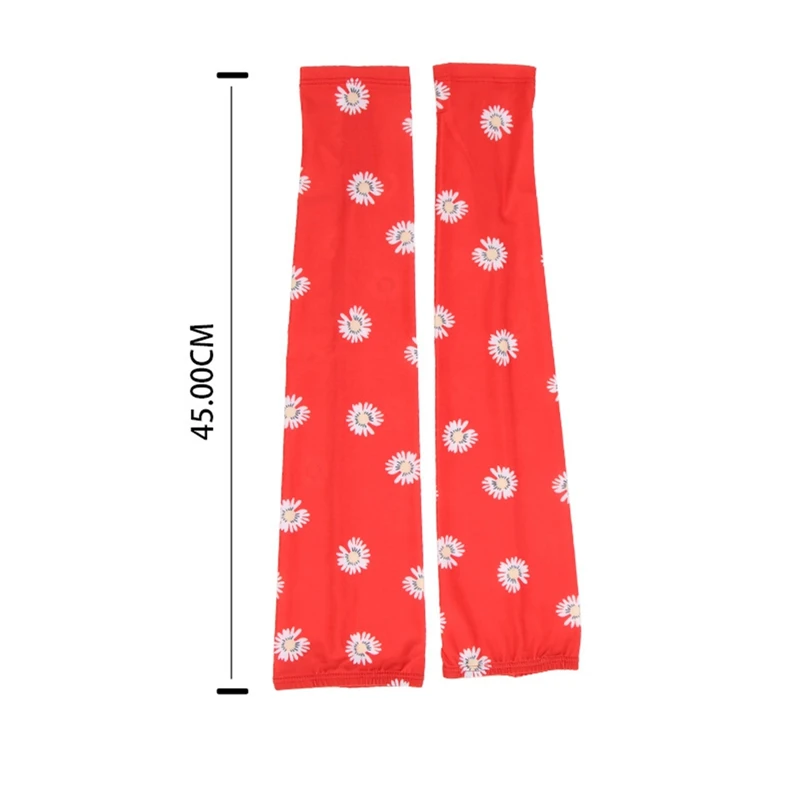 

Ice Fabric Arm Sleeves Daisy Breathable UV Protection Running Fitness Basketball Elbow Pad Sport Cycling Outdoor Arm Warmers
