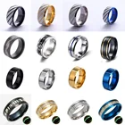 Кольцо мужское, из нержавеющей стали, винтажное, золотистое, черное