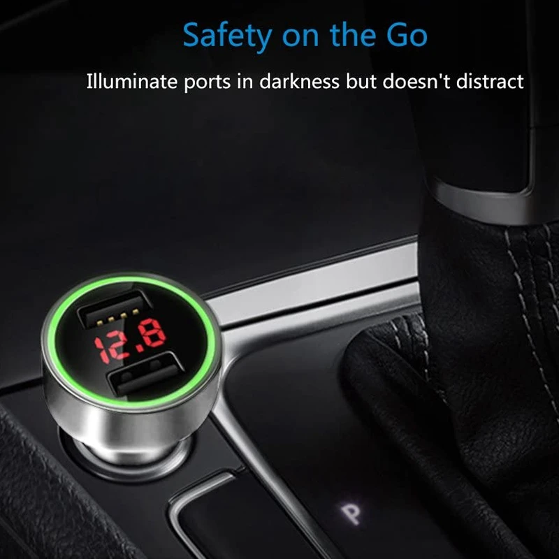 Устройство для автомобиля с двумя портами USB Зарядное устройство 12V to розетка