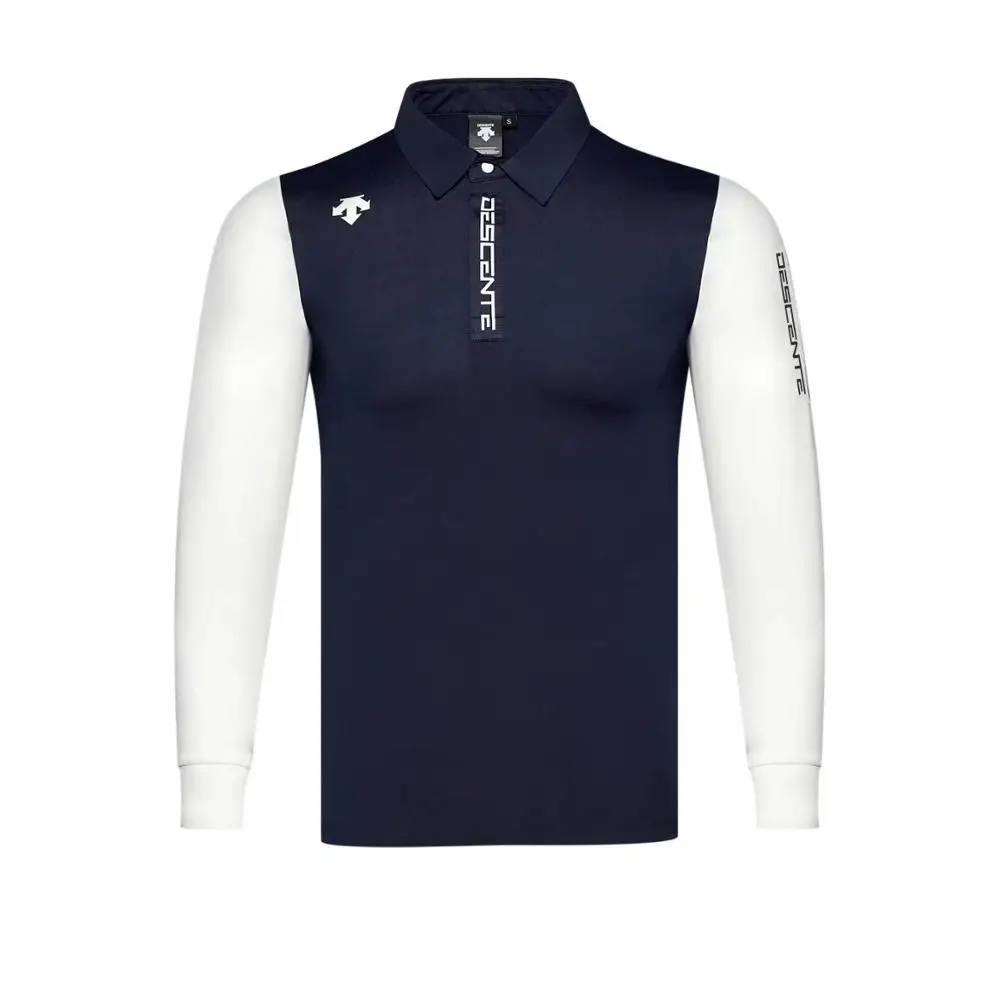 dark blue Закрученная одежда для гольфа, дышащая футболка с длинным рукавом для гольфа, 5 цветов, рубашка, S-XXL на выбор, одежда для гольфа - Цвет: dark blue