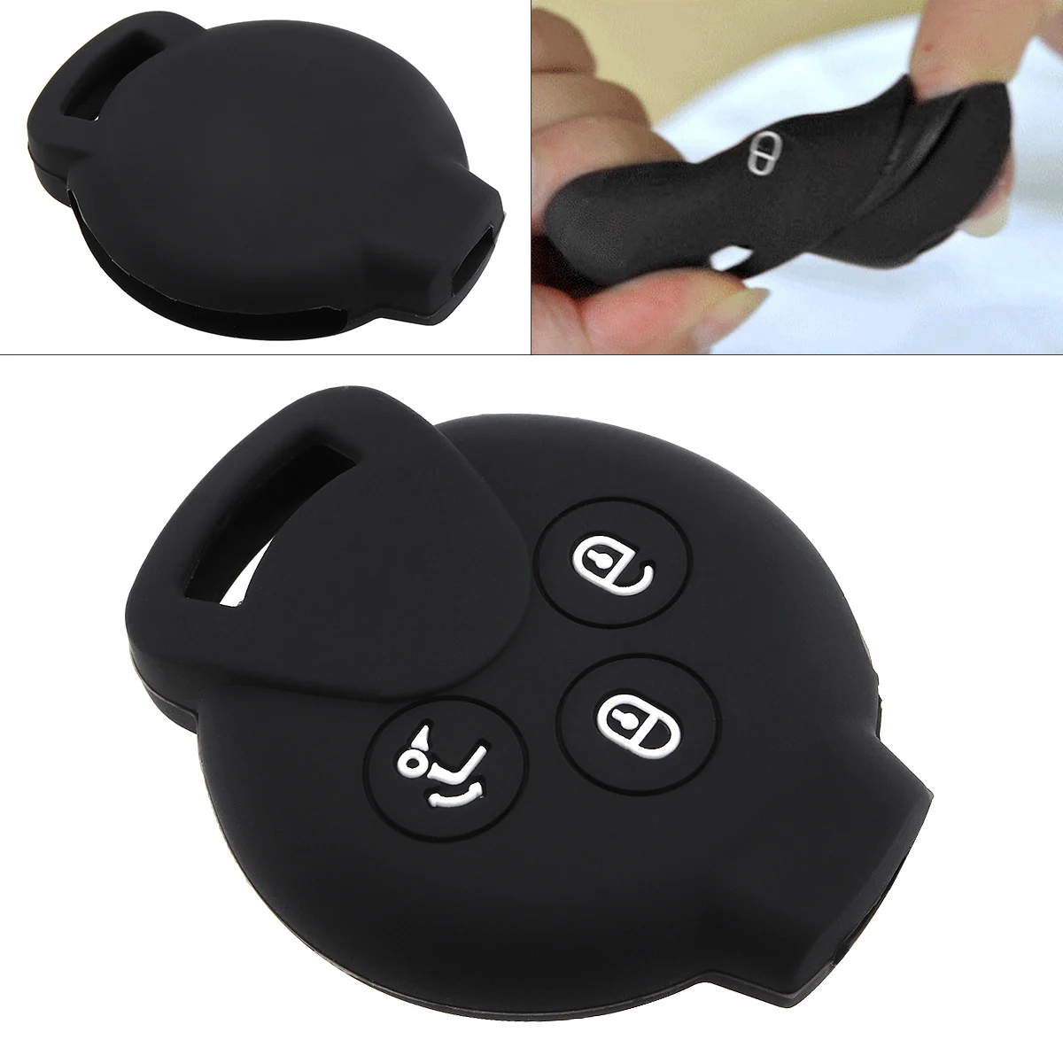 Новые 3 кнопки силиконовый прямой Панель ключа автомобиля чехол протектор