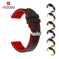 silicone sport strap 20mm 22mm 24mm 26mm fashion double color waterproof rubber men replacement bracelet band watch accessories
