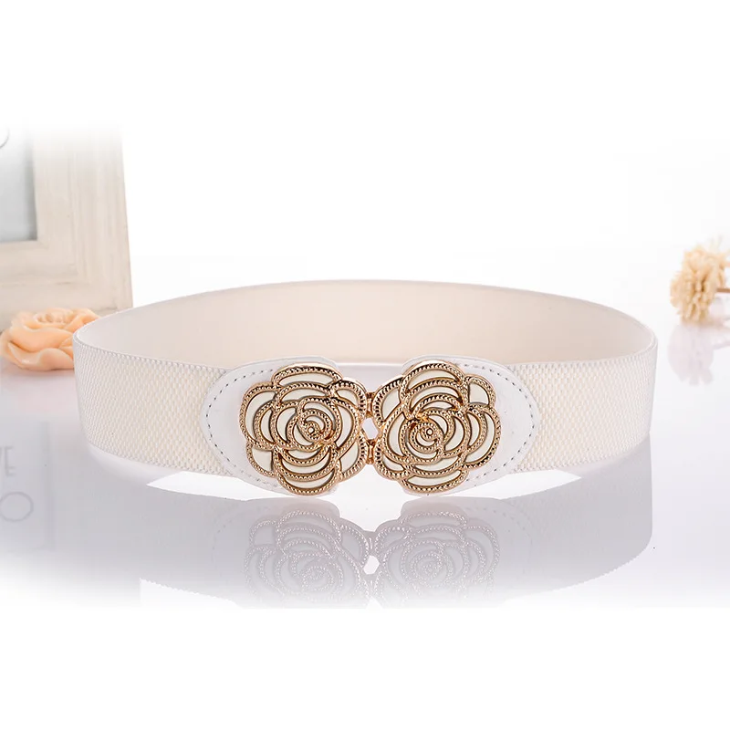 Пояс из искусственной кожи с эластичным поясом Модный черный эластичный пояс