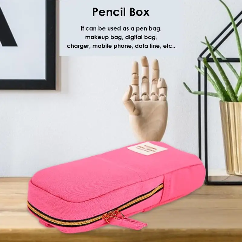 

Creative Pencil Hand Bag Oxford Cloth Wear-resistant Student Stationery Case Large Capacity Cosmetic Pouch Storage Accessories