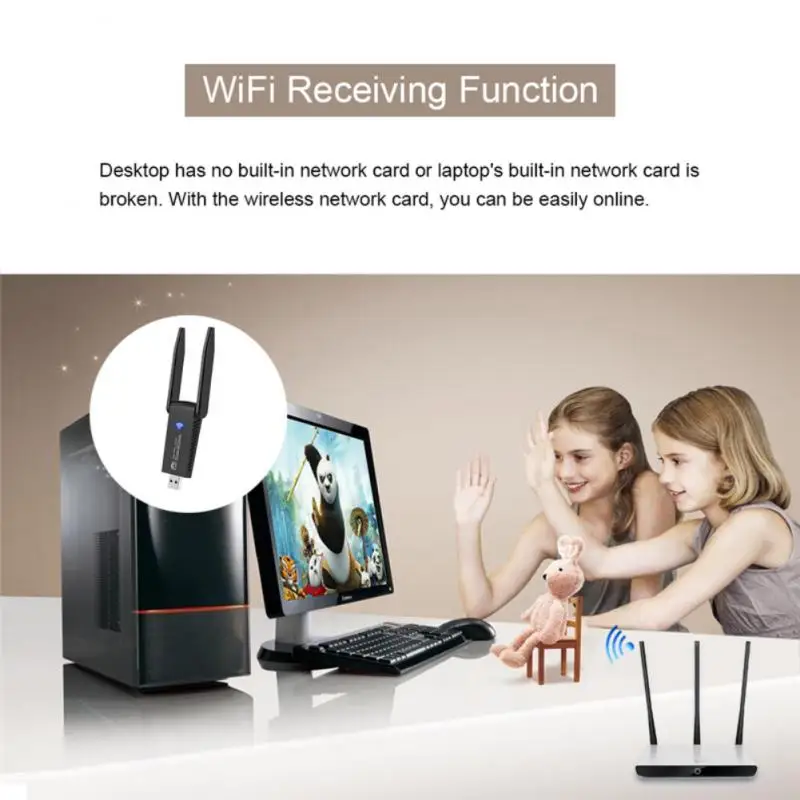 Быстрая доставка Usb беспроводная сетевая карта 1200 Мбит/с мини USB Wi-Fi адаптер LAN
