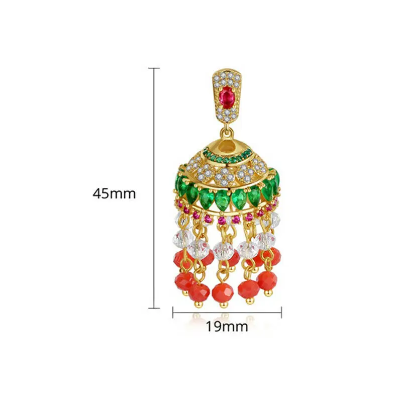 Индийские Jhumka этнические бусины кисточки висячие серьги женские Стразы Золотые
