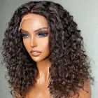 Парики из синтетических волос с короткой стрижкой Боб на фронтальной сетке для чернокожих женщин, парик из волокон с крупными волнами, предварительно выщипанные кудрявые