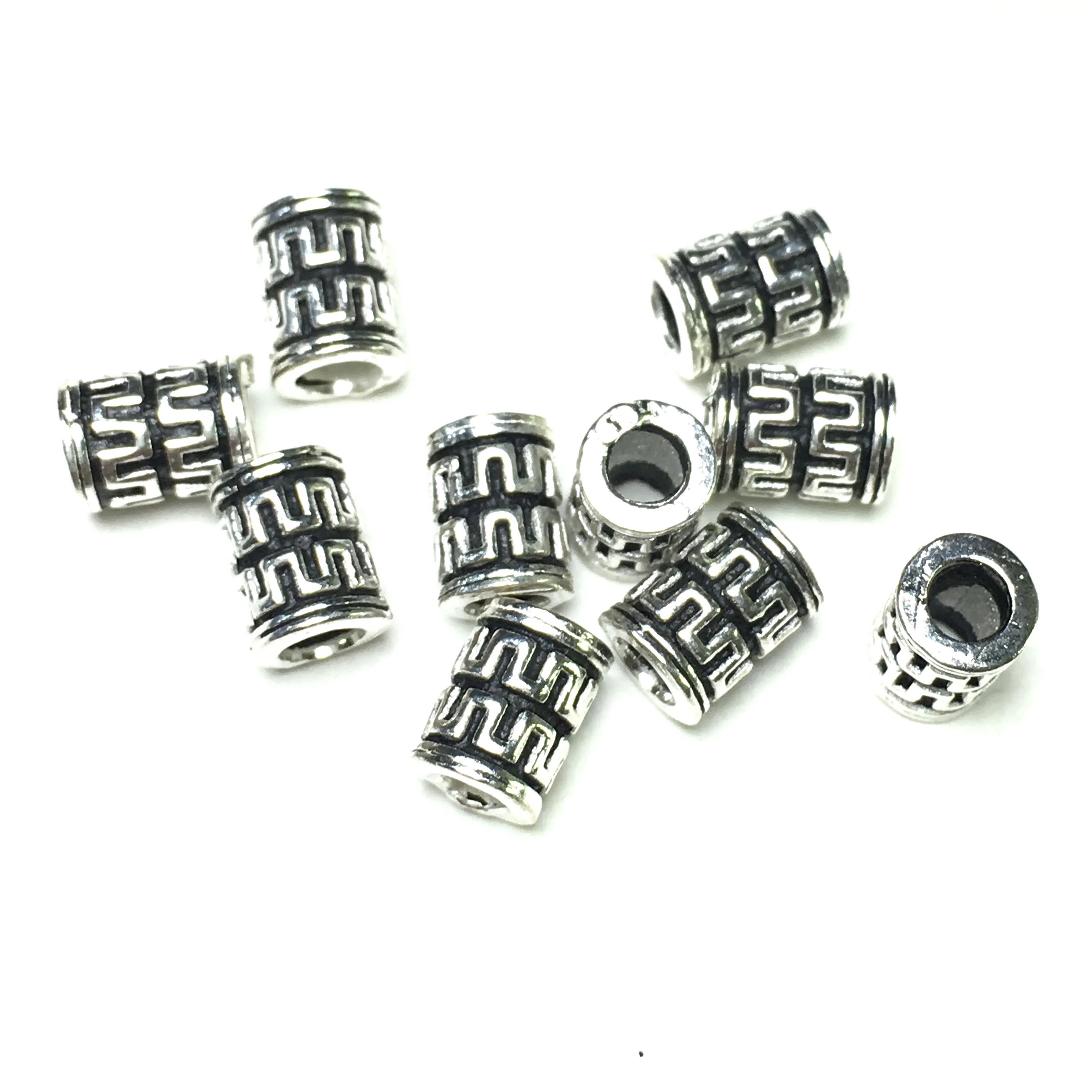 

5x6mm 10pcs 925 Sterling Silver Tube Spacer Charm Beads For Jewelry Making Diy Bracelet Necklace Accessories Needlework Supplies