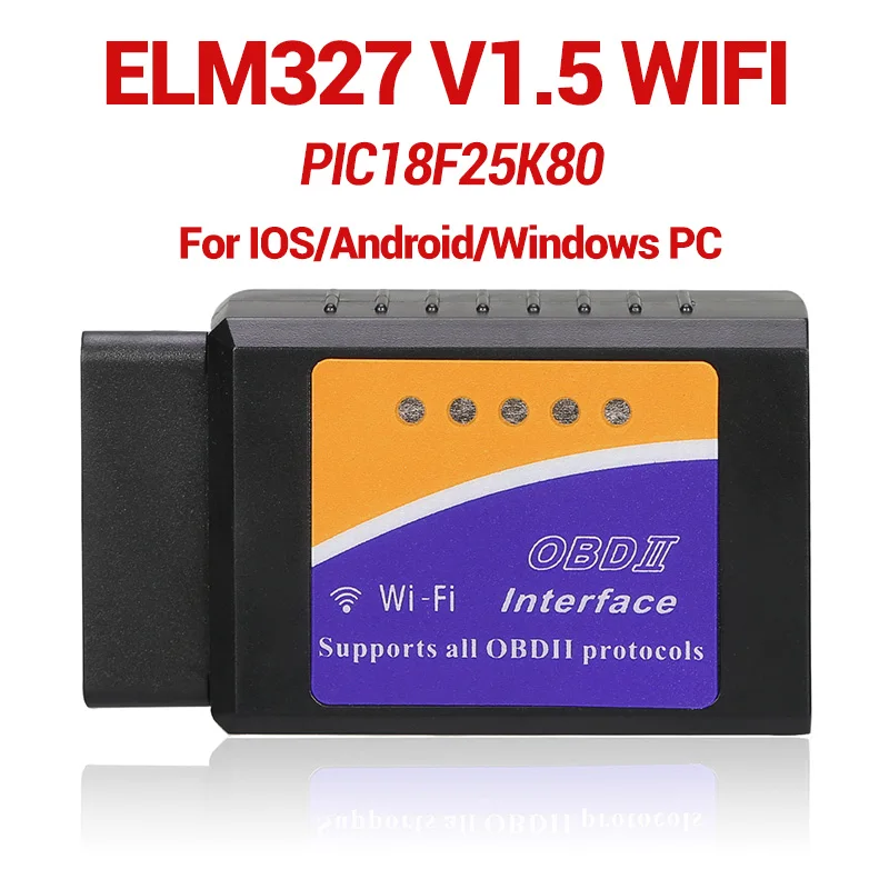 PIC18F25K80 ELM327 wifi V1.5 OBD2 сканер для считывания кодов неисправностей автомобиля OBDII адаптер Сканер автоматический диагностический инструмент для сканирования для IOS Android