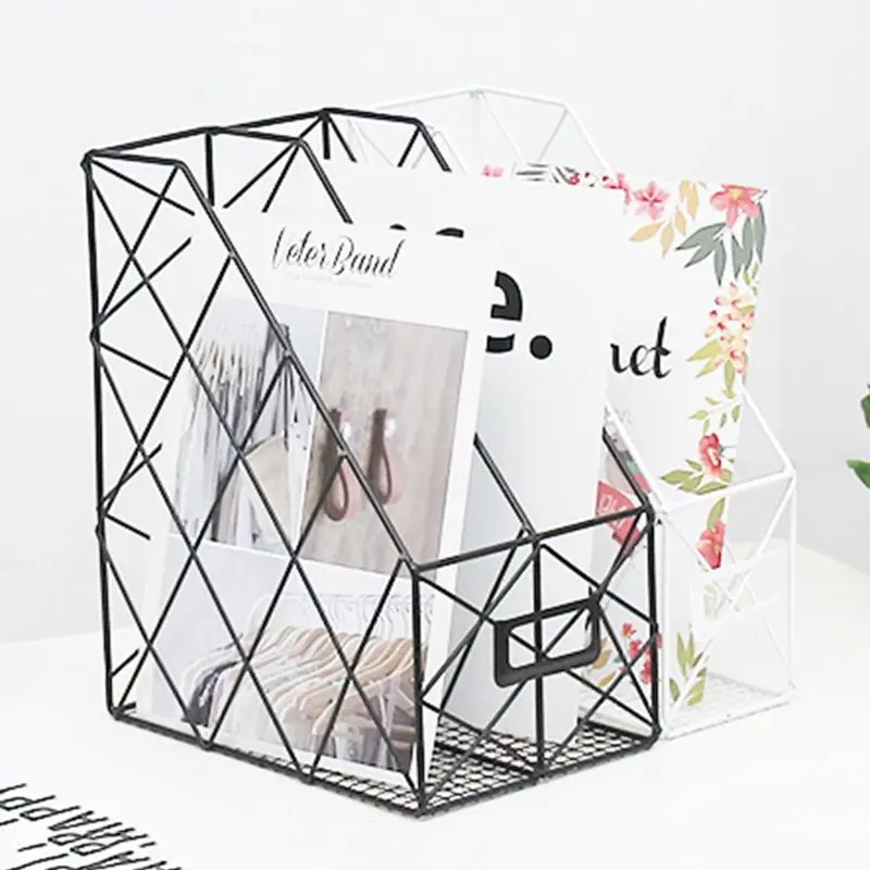 

Modern Desktop Book Storage Rack Iron Bookshelf Organizer Shelf Display Decor