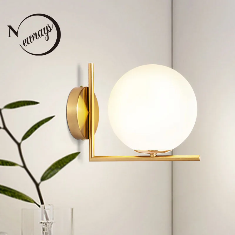 Стеклянный круглый светодиодный светильник E27 в современном дизайне