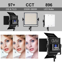 GVM 896S Bi-Color LED Video Shooting Studio Photographic Lighting 3-Lights Panel Kit 896 Lamp Beads Dimmable Wireless Remote 50W