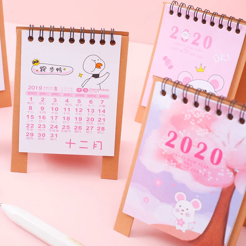 2020 новый год каваи мультяшный стол календари мини Настольный Календарь