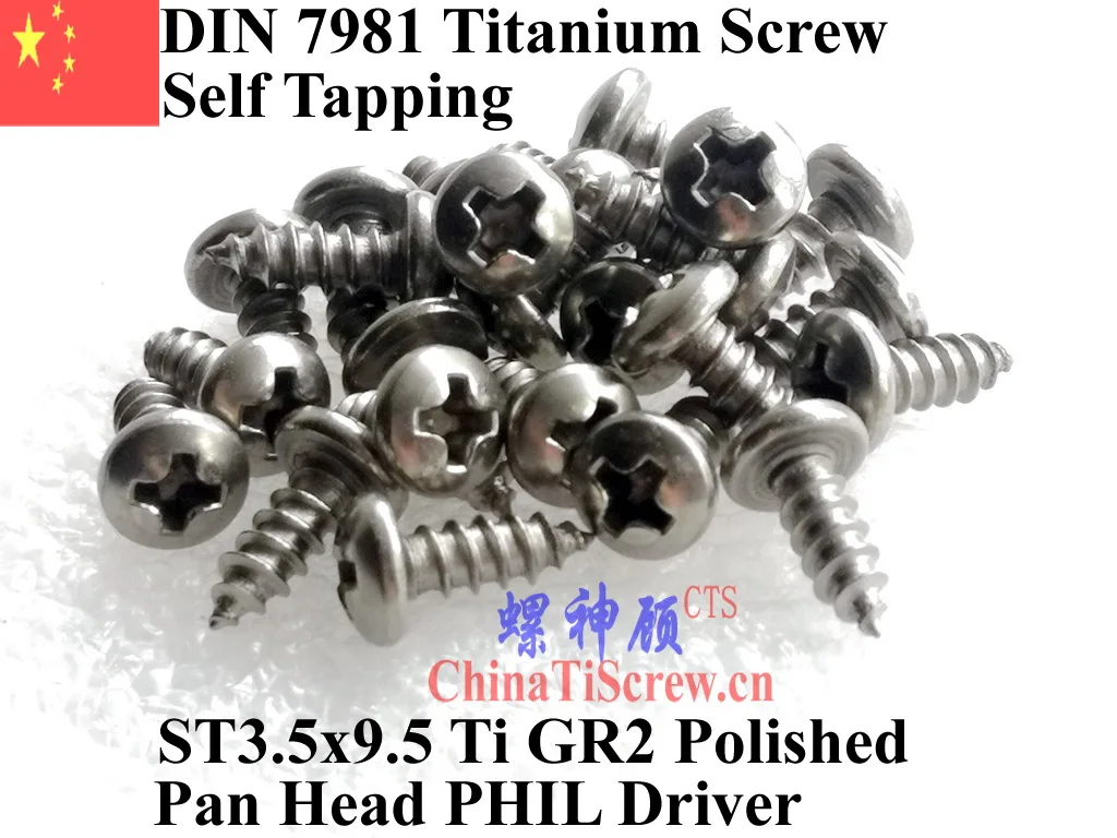 DIN 7981 ST3.5 Самонарезающий титановый винт 3 5x9 5 5x13 5x16 5x19 5x25 с цилиндрической головкой