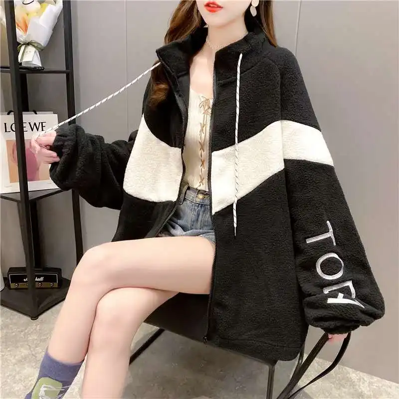 

Осенне-зимняя одежда, новинка 2020, свитер из овечьей шерсти, женский корейский Свободный кардиган на молнии, куртка большого размера, ins tide