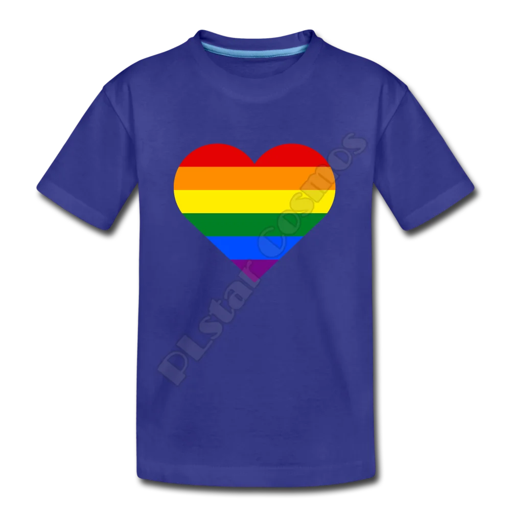 

Rainbow Stripes Heart Kids T-Shirt 3D All Over Printed Kids t shirts Boy For Girl Funny Animal Summer Short Sleeve