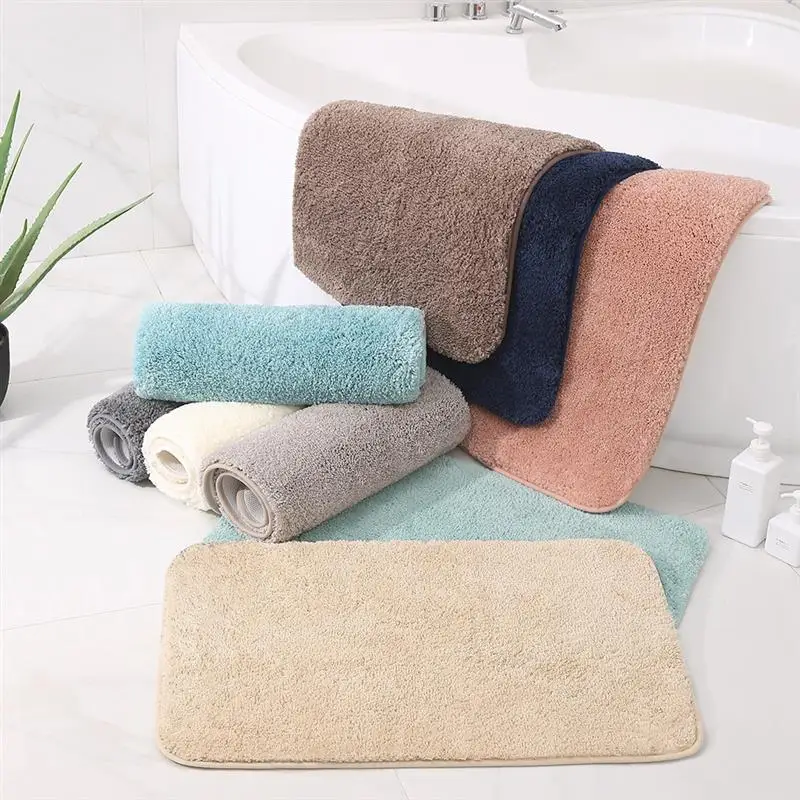fiber bath mat super thick fluff carpet home decoration door mat non slip absorbent bathroom doormat super soft fiber bath rug free global shipping