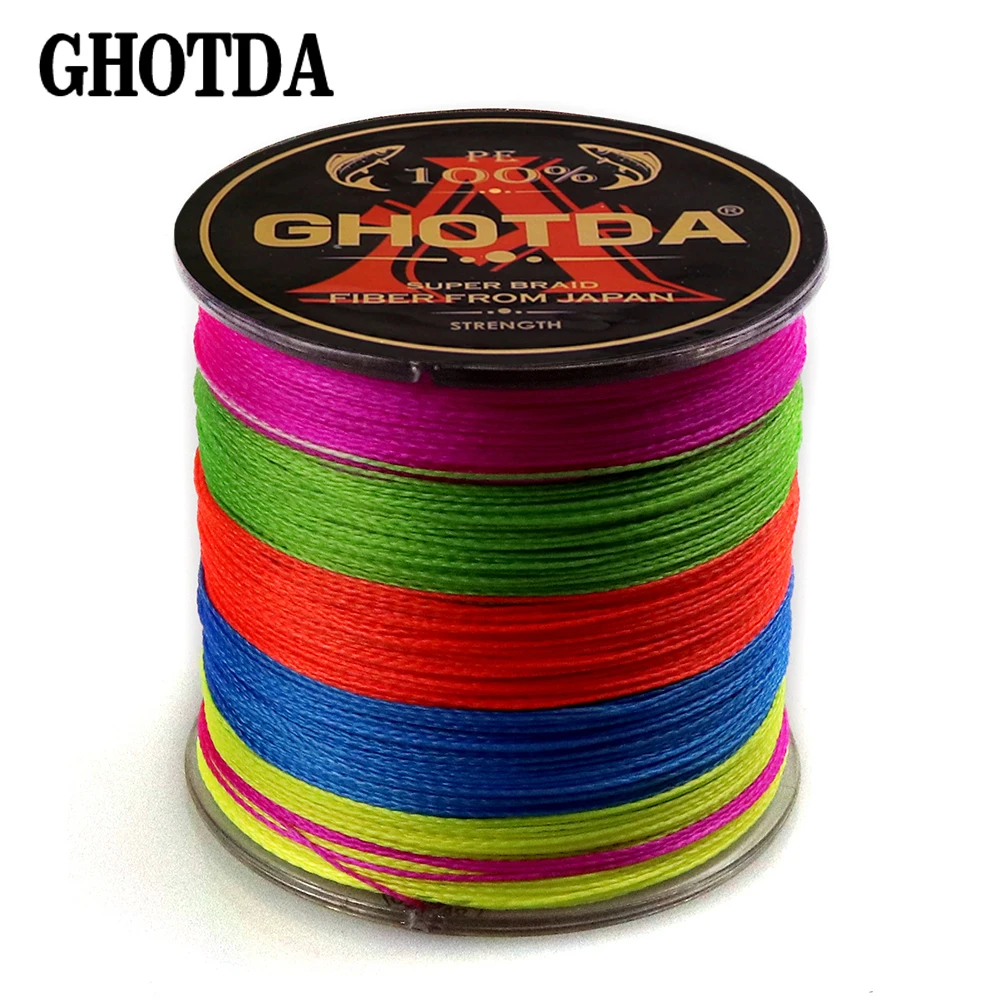 GHOTDA 100 м 4 нити мультифиламентные ПЭ плетеные лески для ловли карпа супер сильная японская леска 9 цветов на выбор