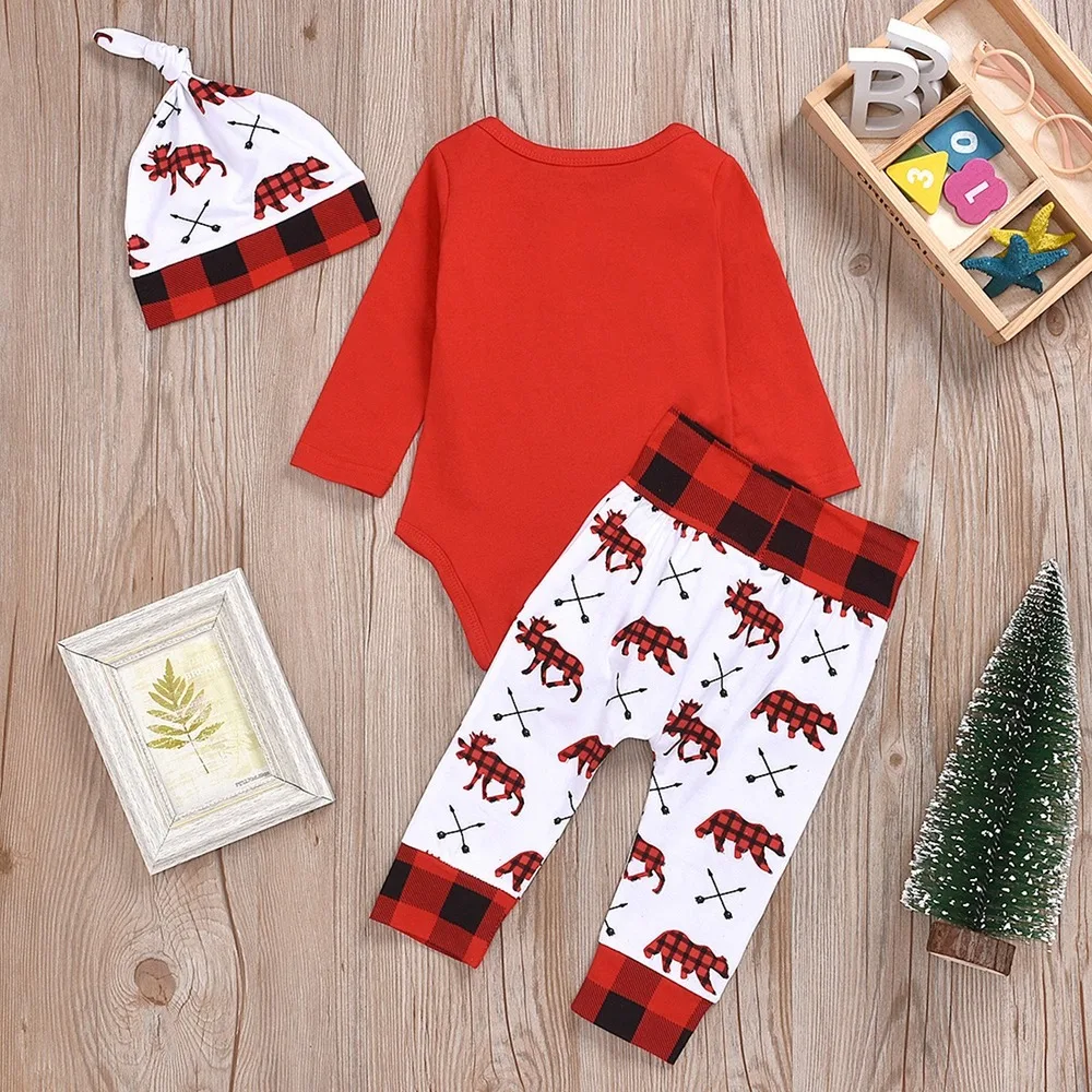 Рождественский комплект для малышей популярная детская одежда шапка мальчиков и