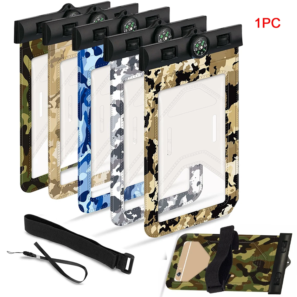

Cover Lanyard Cellphone Camouflage With Armband Pouch Outdoor Universal Waterproof Phone Case PVC Fishing Touch Screen Dry Bag