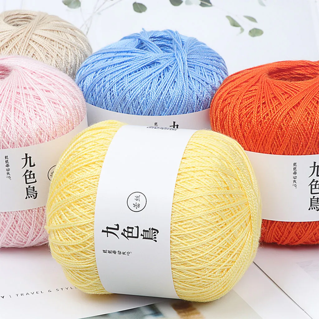 25 Colors Wool Group Knitting Yarn Lace Thread Diy Woven Cotton Fine Crochet 8th yarn haakgaren katoen | Дом и сад