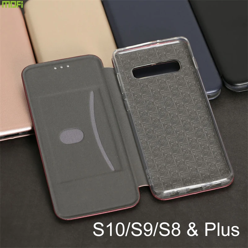 Для samsung S10 Plus чехол Mofi для samsung S10E Чехол-книжка с откидной крышкой чехол-книжка S10 S9 S8 Plus Чехол черный винный красный темно-Золотой