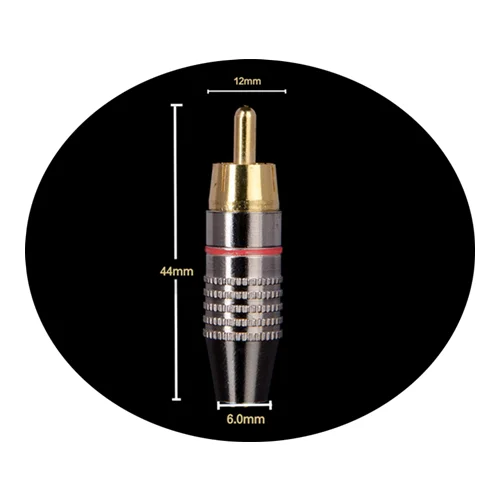 

100Pcs Gold Plated Solderless Male AV RCA Audio Connector Jack Plug For Radio TV CCTV Monitor Camera and RF