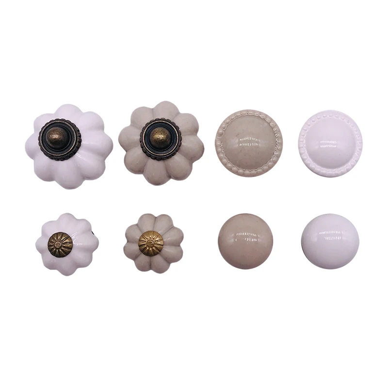 Ящика Ручка Потяните ручки Керамика бело-серые тяги ящика шкафа и с винтами для