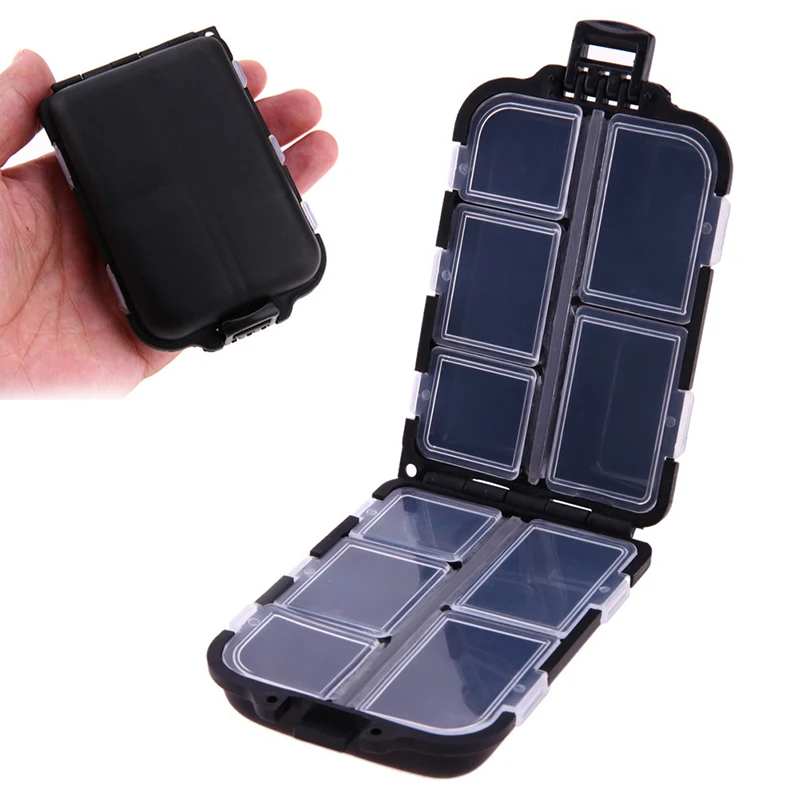 

1Pc 10 Compartments fishing lure tackle hook bait storage box container case FJO