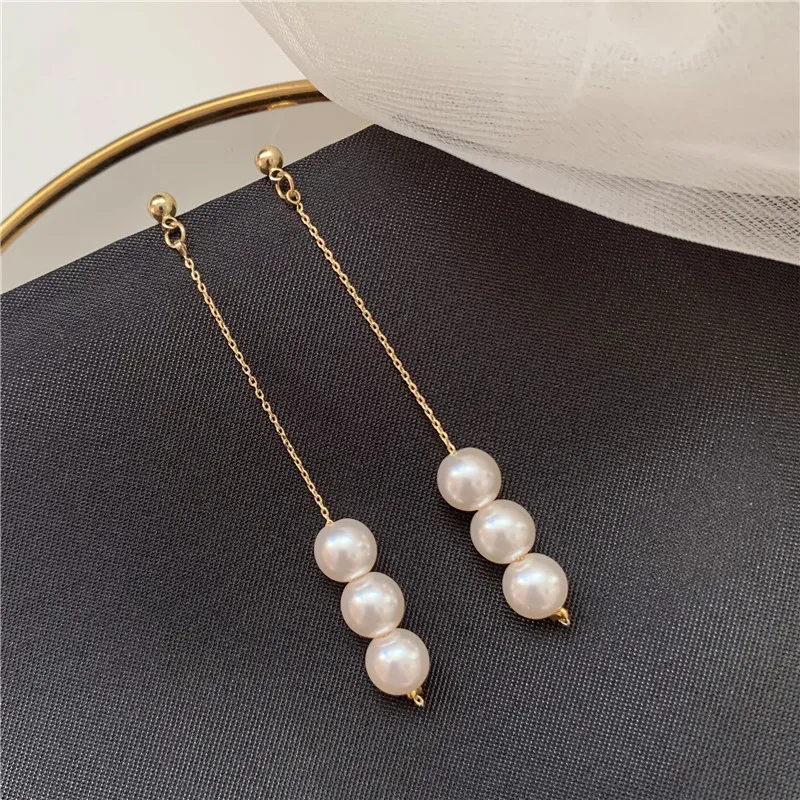 2021 новые длинные серьги с жемчугом модные туфли в стиле ретро Джокер темперамент