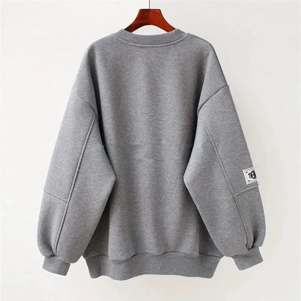 Повседневная Женская толстовка с разрезом толстая весенне-осенняя корейская