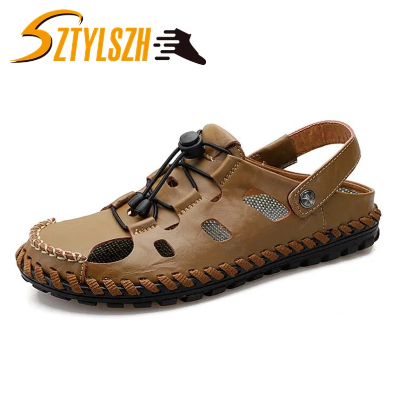 Сандалии мужские кожаные Классические мягкие босоножки удобная обувь в римском