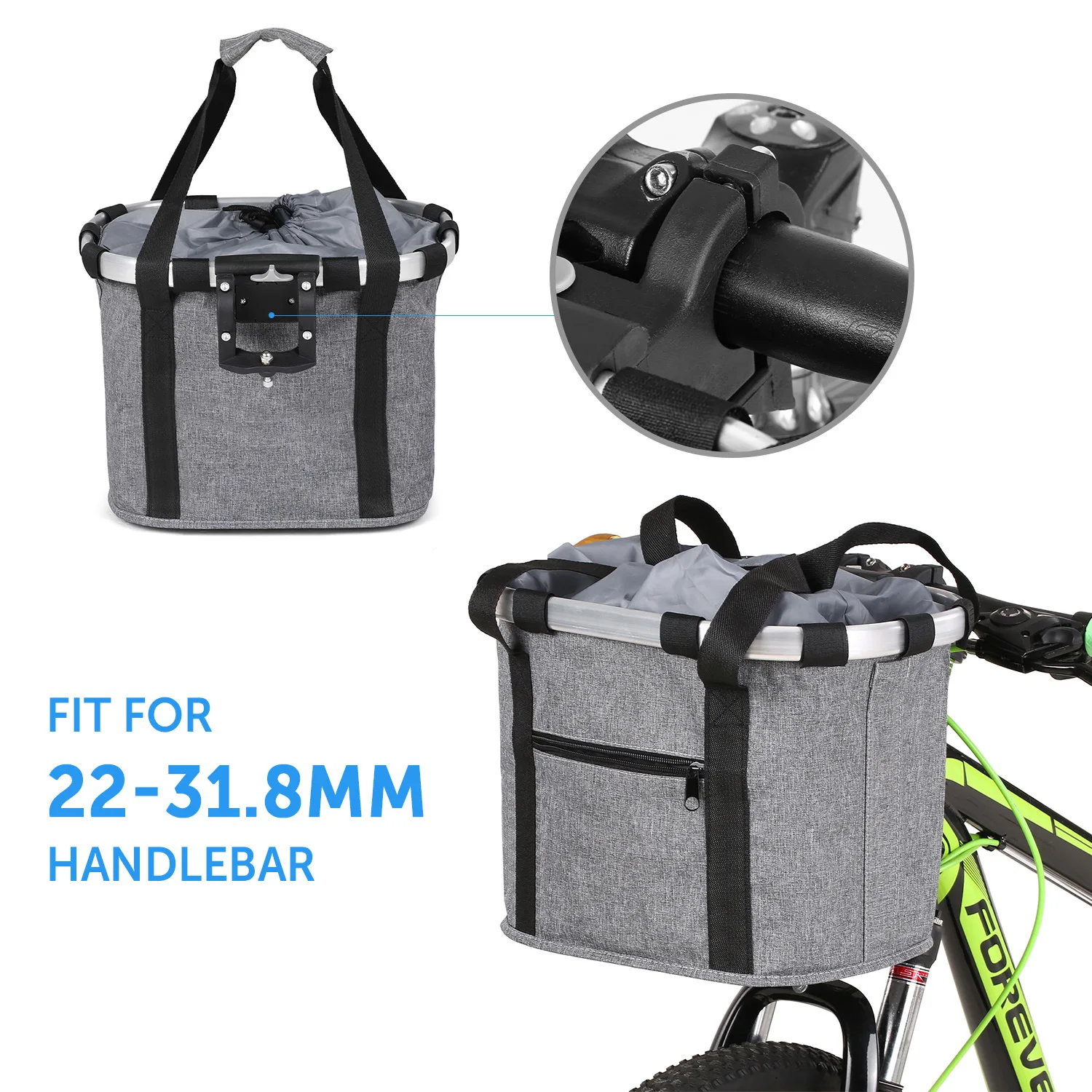 

Bicycle Front Basket Removable Waterproof Bike Handlebar Basket Pet Carrier Bag Outdoor Sports for Cycling Supplies