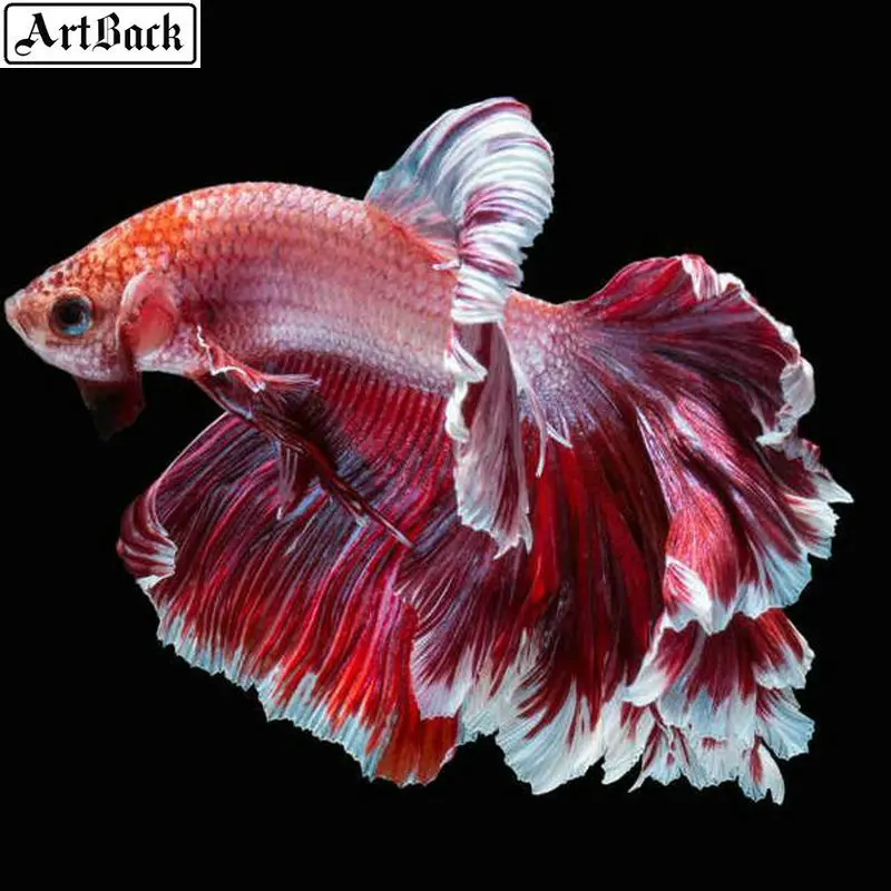 Полноразмерная Алмазная картина с изображением золотой рыбки сделай сам 5d