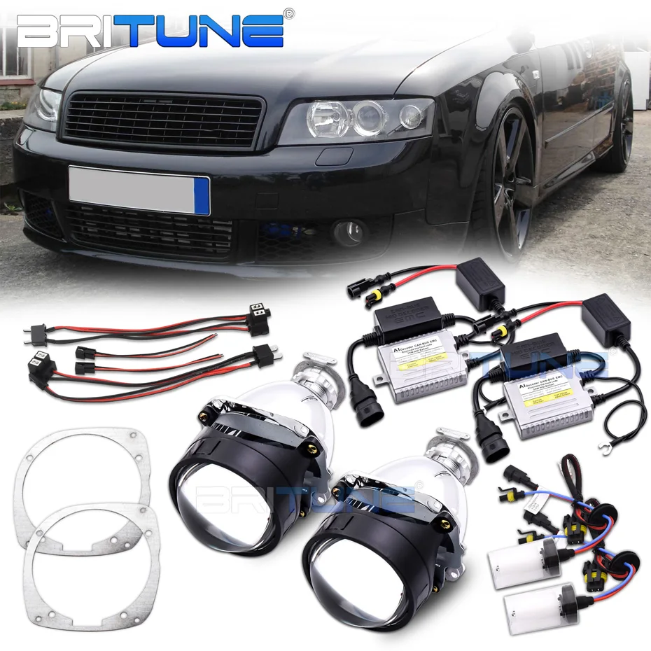 Автомобильные линзы замена для Audi A4 B6 8E 2001 2004 Ксеноновые галогенные фары HID