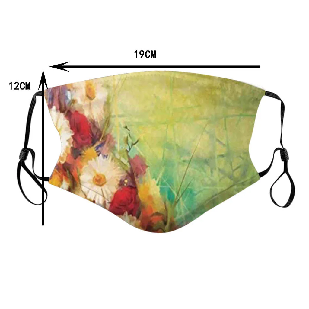 

Adult Unisex Fashionable Flower Stars Eiffel Tower Printing Mask Outdoor Dustproof Windproof Reusable Cotton Fabric Mask 1PC