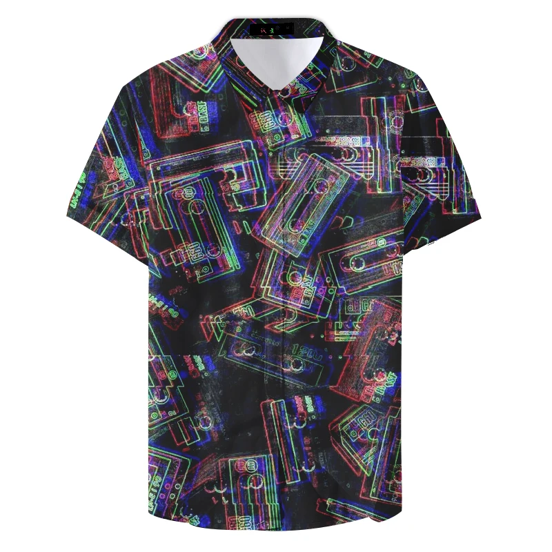 2019 Летняя мужская Повседневная рубашка с геометрическим принтом|Рубашки