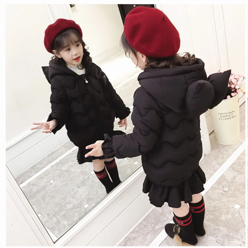 Модная зимняя куртка с хлопковой подкладкой для девочек-подростков детская