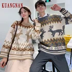 KUANGNAN пара олень мужской Рождественский свитер пальто пуловер и свитер для мужчин зимние мужские свитера для 2019 Осень Человек Pull одежда XXL